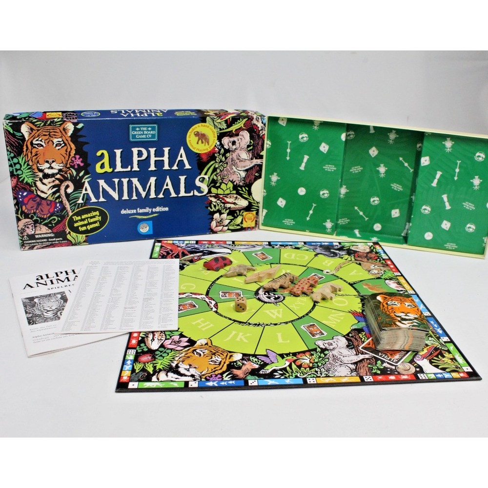1999 Green Board Game Co Alpha Animals Adventure Game Deluxe Family Edition